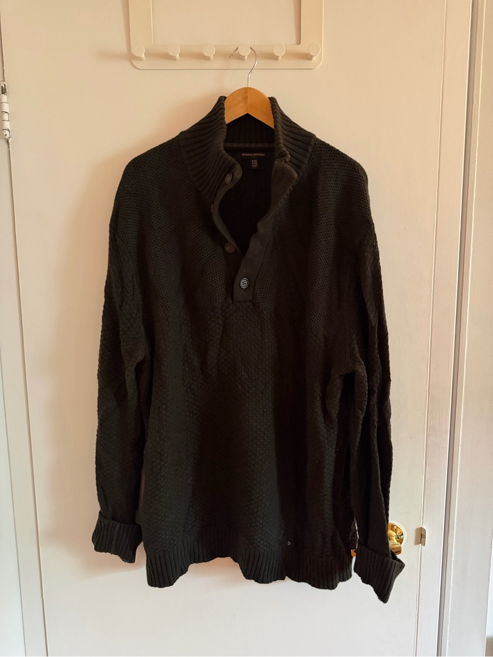 Men's Banana Republic Dark Green Shawl Collar Knit Sweater